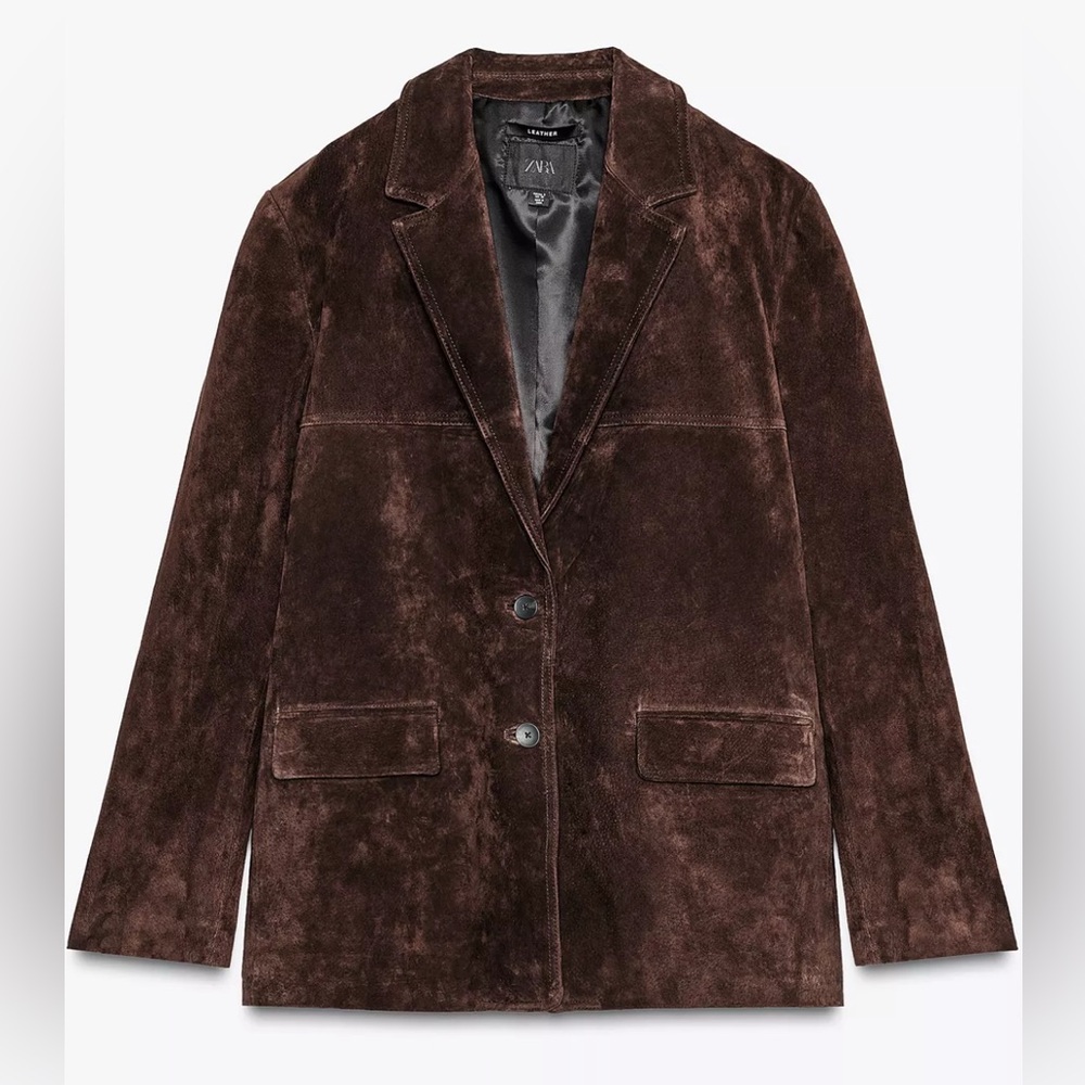 Zara Brown Suede Blazer